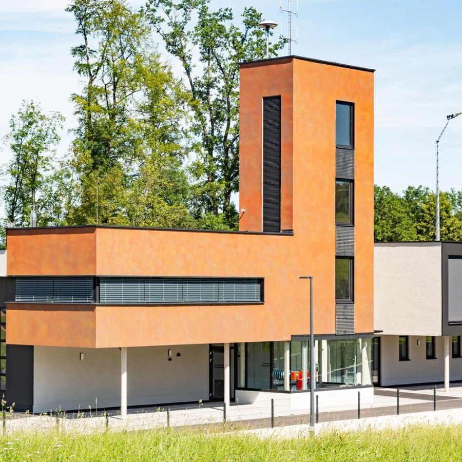 Putz mit Lederroller strukturiert 2
